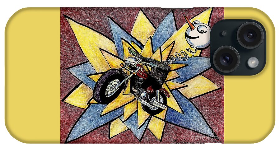 Motorcycle iPhone Case featuring the drawing Spring Head by Eric Haines