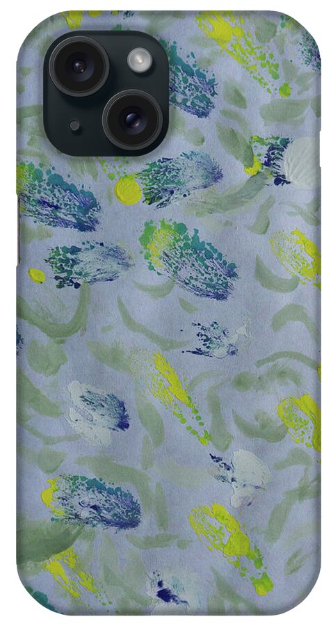 #abstract#meadow#springflowers#watercolor#ricepaper iPhone Case featuring the painting Spring Meadow by Katherine Y Mangum
