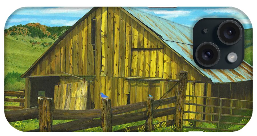 Rustic Barn iPhone Case featuring the digital art Spring Range Barn by L J Oakes