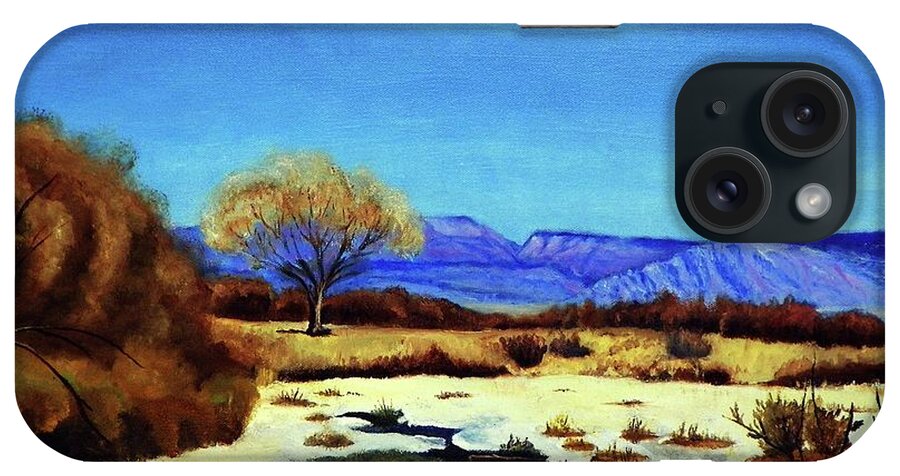 Wintery iPhone Case featuring the painting Spring Runoff by Sherril Porter