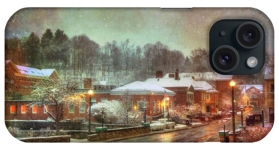 Quaint iPhone Case featuring the photograph Spring snow in Peterborough NH by Joann Vitali
