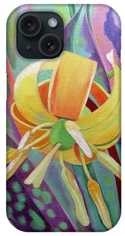 Trout Lily iPhone Case featuring the painting Spring Trout Lily by Shirley Galbrecht
