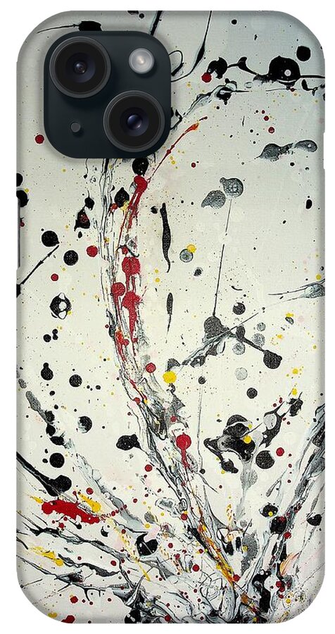 Abstract iPhone Case featuring the painting Spurt by Valerie Shaffer