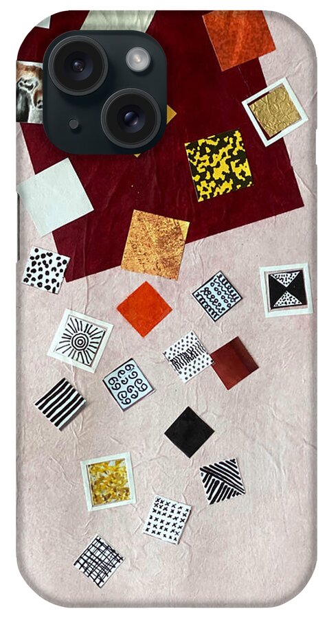 Abstract Collage iPhone Case featuring the mixed media Square Dances Series No.5 by Jessica Levant