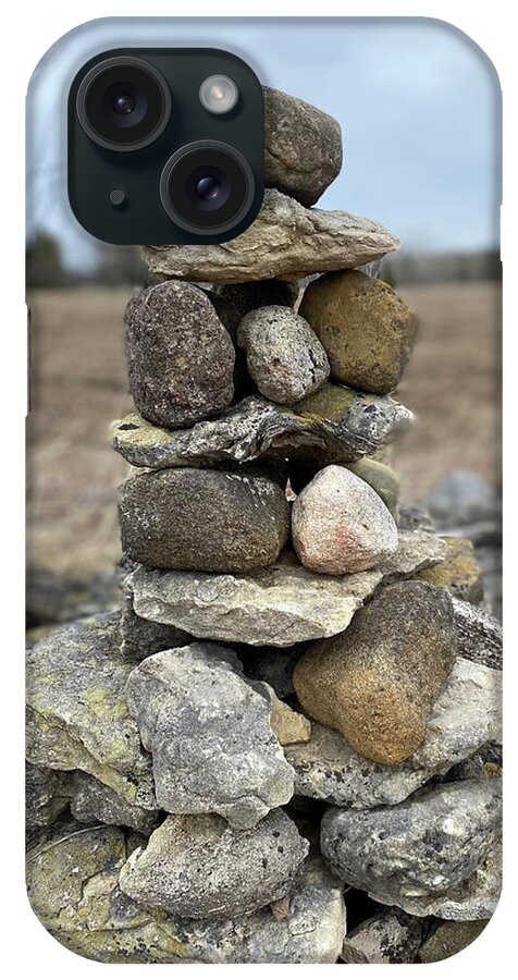 Stacked iPhone Case featuring the photograph Stacked Field Stones by David T Wilkinson