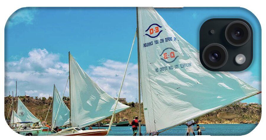 Sailing iPhone Case featuring the photograph Stand Up 2 Sailboat Prepare Anguillan Regattafor in by Ola Allen