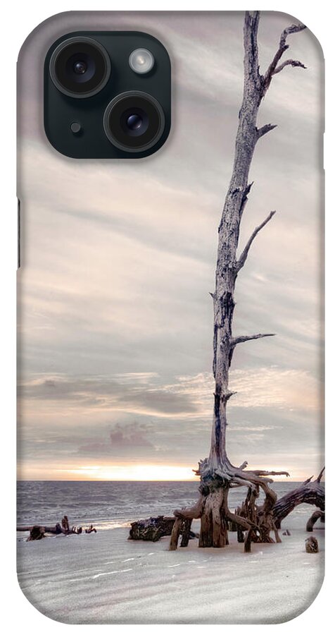 Clouds iPhone Case featuring the photograph Standing Tall at Low Tide Jekyll Island Sunrise Beachhouse Hues by Debra and Dave Vanderlaan