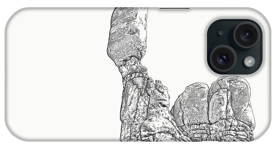 Balanced iPhone Case featuring the digital art Standing Tall BW by Rick Adleman