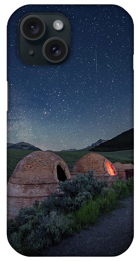 Astro iPhone Case featuring the photograph Starry night over historic charcoal kilns by Joel Galbraith