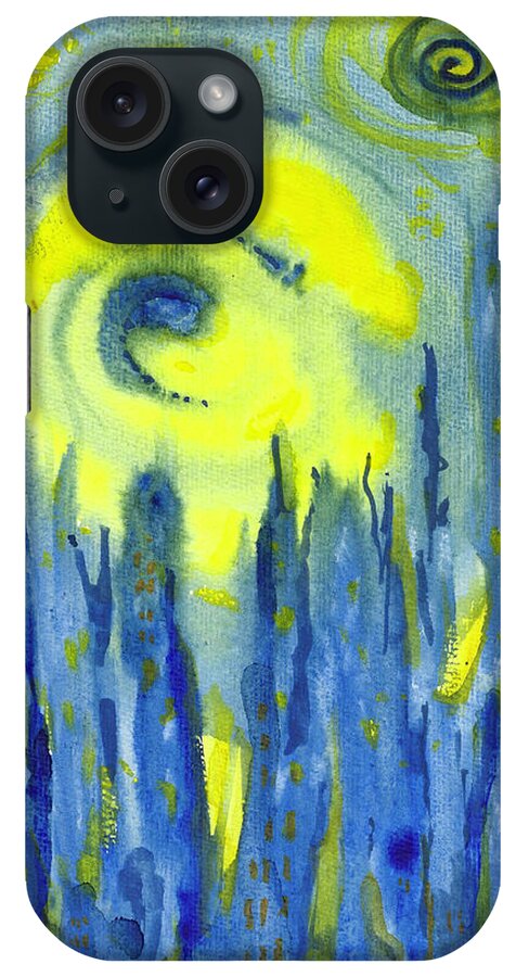 Watercolor iPhone Case featuring the painting Starry Starry Skyline 1 by Jason Nicholas