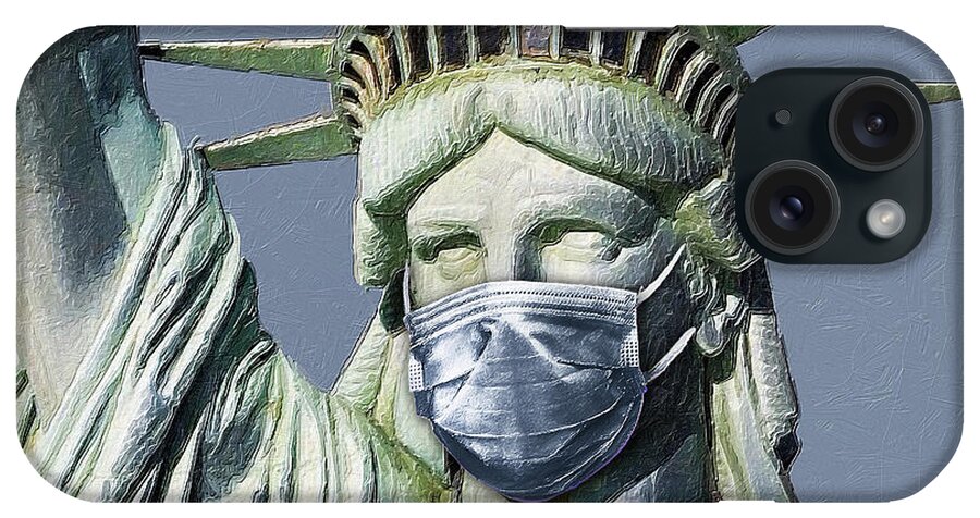 Covid 19 iPhone Case featuring the photograph Statue Of Liberty Corona Virus by Tony Rubino
