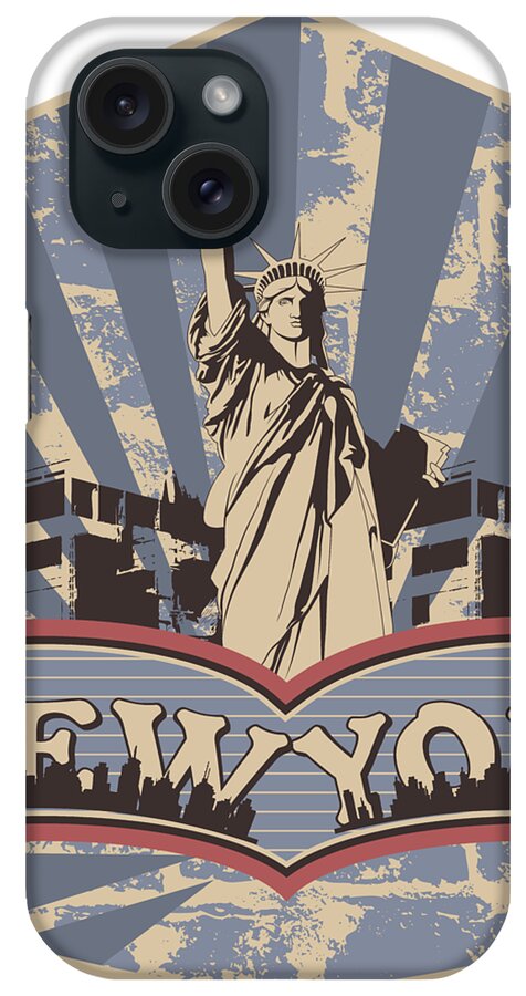 Military iPhone Case featuring the digital art Statue of Liberty New York by Jacob Zelazny