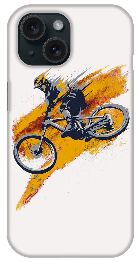 Mountain Bike Art iPhone Case featuring the painting Stay Wild Mtb by Sassan Filsoof
