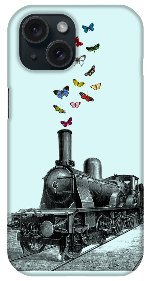 Steam Locomotive iPhone Case featuring the digital art Steam Locomotive by Madame Memento