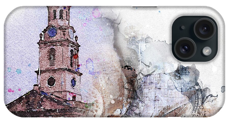 London iPhone Case featuring the mixed media Steeple - St Martin's in the Field by Nicky Jameson