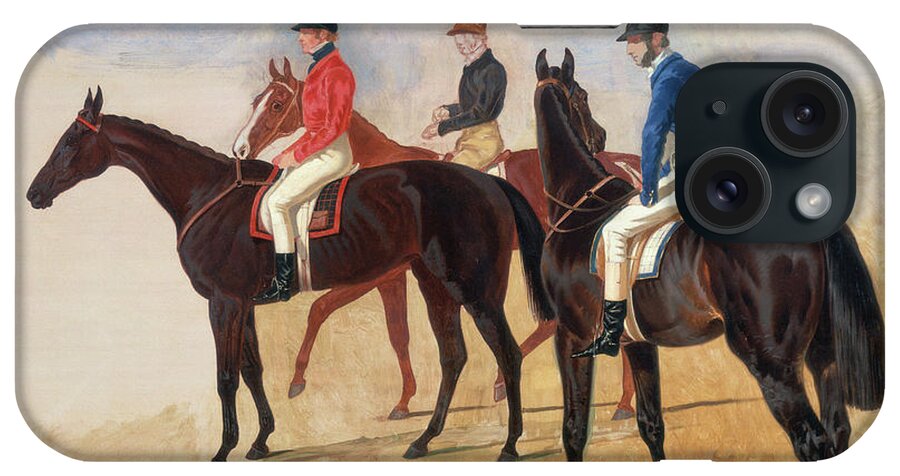 Animals iPhone Case featuring the painting Steeplechase cracks by John Frederick Herring