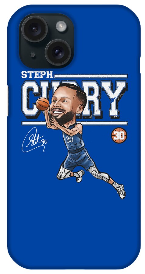 Steph Curry Cartoon iPhone Case featuring the digital art Steph Curry Cartoon by Kelvin Kent