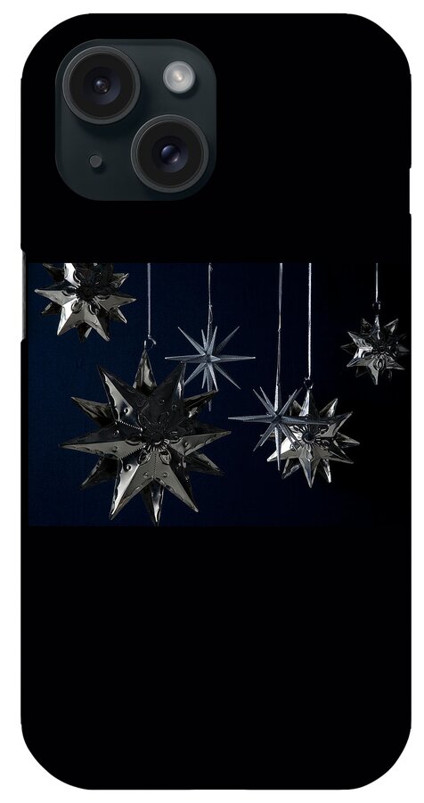 Still Life Of Silver Star Ornaments iPhone Case