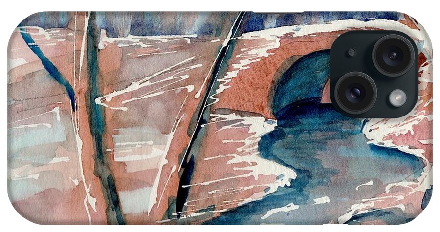 Semicircle iPhone Case featuring the painting StoneArch Bridge in Stillwater by Tammy Nara