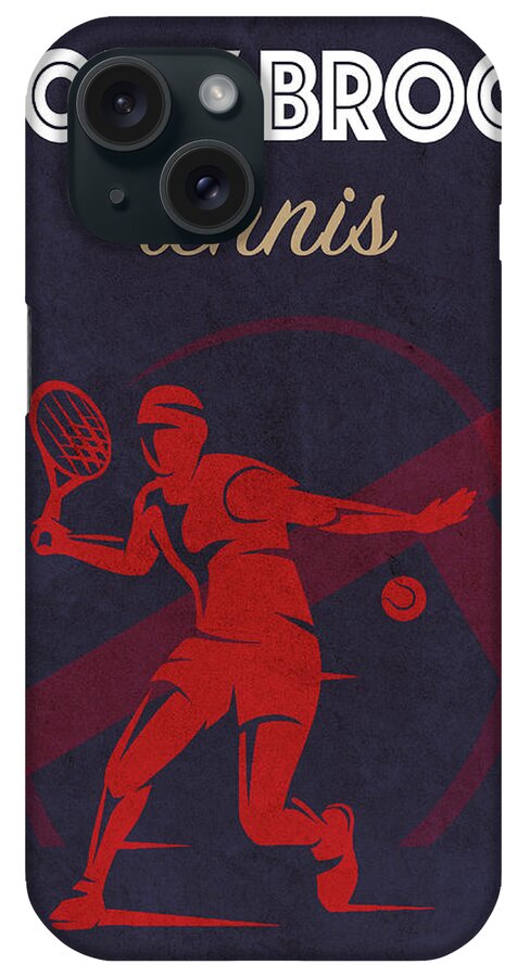 Stony Brook iPhone Case featuring the mixed media Stony Brook Tennis College Sports Vintage Poster by Design Turnpike