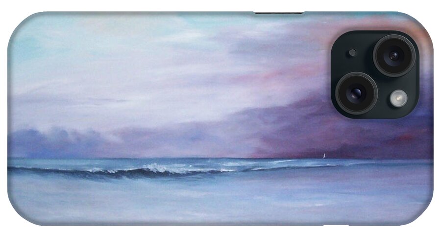 Atlantic Ocean iPhone Case featuring the painting Storm on the Horizon by Sue Dinenno