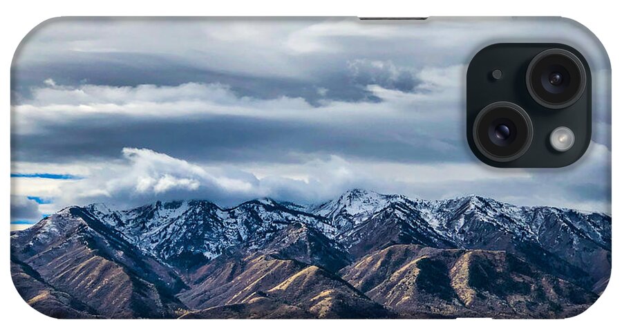 Wellsville Mountains iPhone Case featuring the photograph Stormy Mountains by Kevin Schwalbe