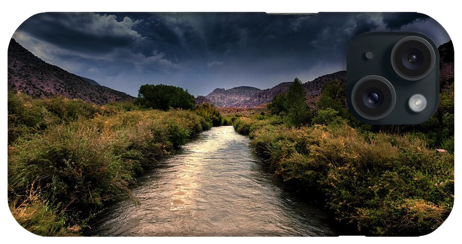 American West iPhone Case featuring the photograph Stormy River by Mark Gomez
