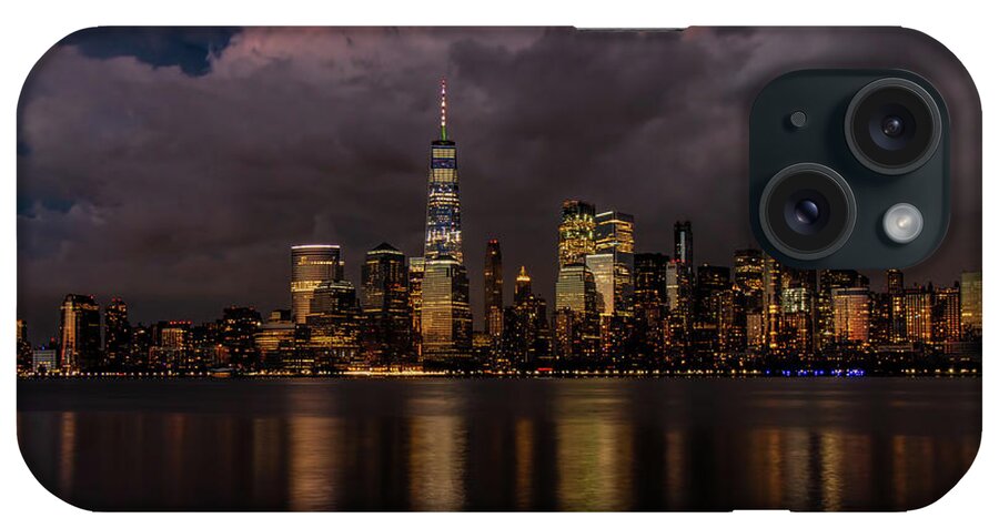 New York City iPhone Case featuring the photograph Stormy Skies Over NYC by Kristia Adams