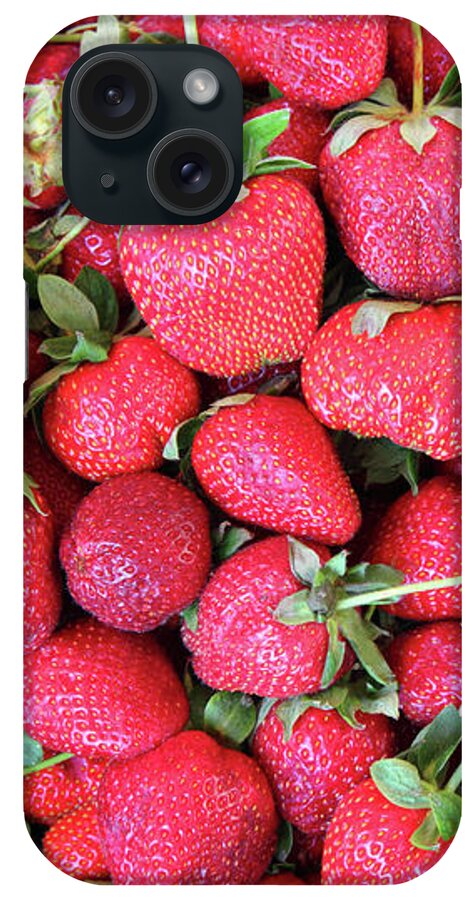 Strawberry iPhone Case featuring the photograph Strawberry Background by Mikhail Kokhanchikov