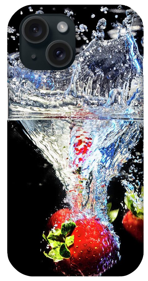 Water iPhone Case featuring the photograph Strawberry Splashdown by Jon Glaser