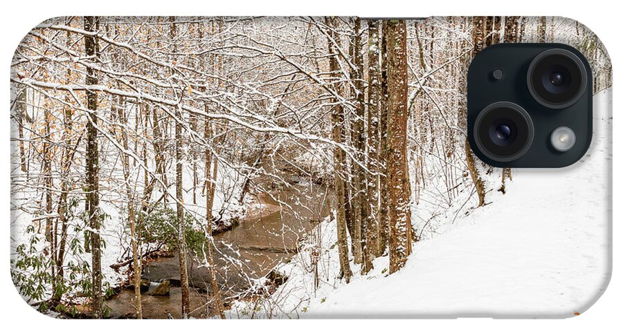Mcdowell County iPhone Case featuring the photograph Stream in the Snow by Joni Eskridge