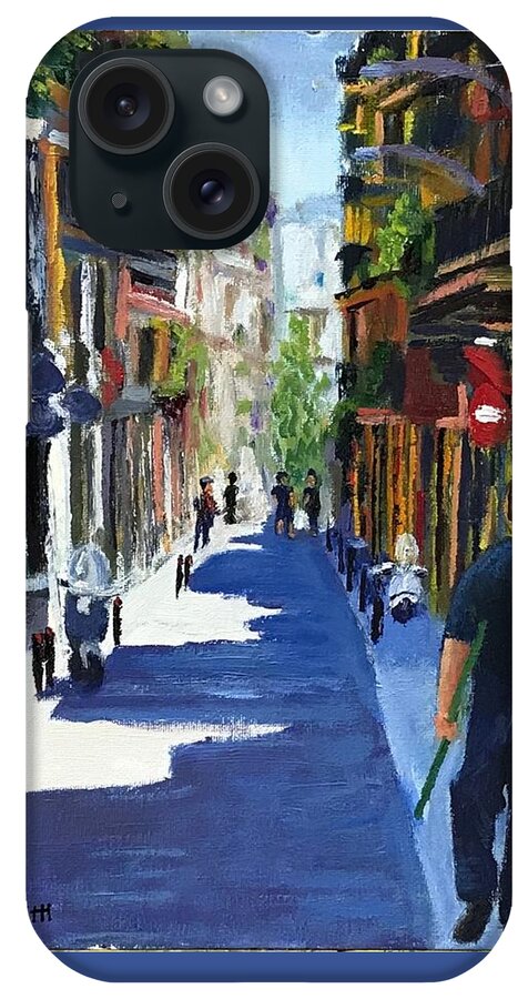 Street Scene iPhone Case featuring the painting Street Scene by Lisa Marie Smith