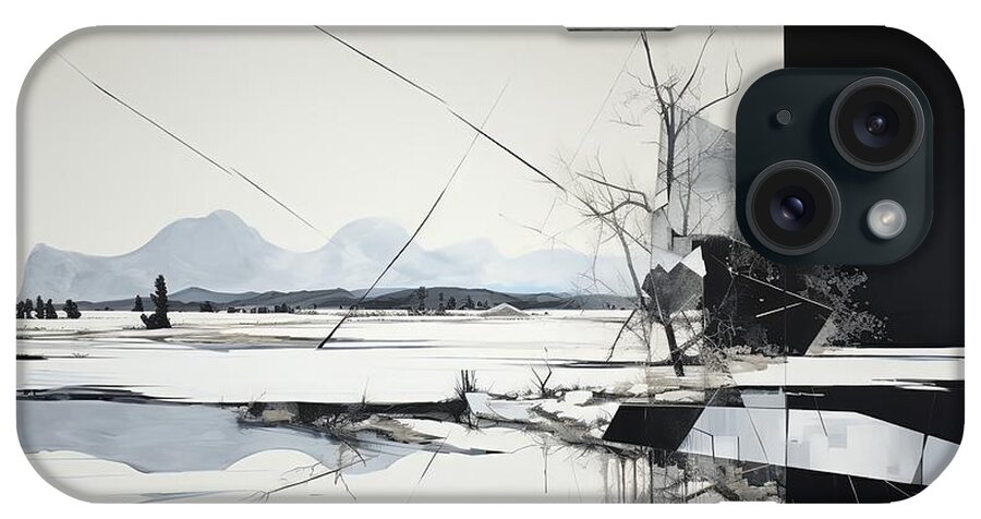 Architecture And Nature iPhone Case featuring the painting Striking Black and White Art by Lourry Legarde