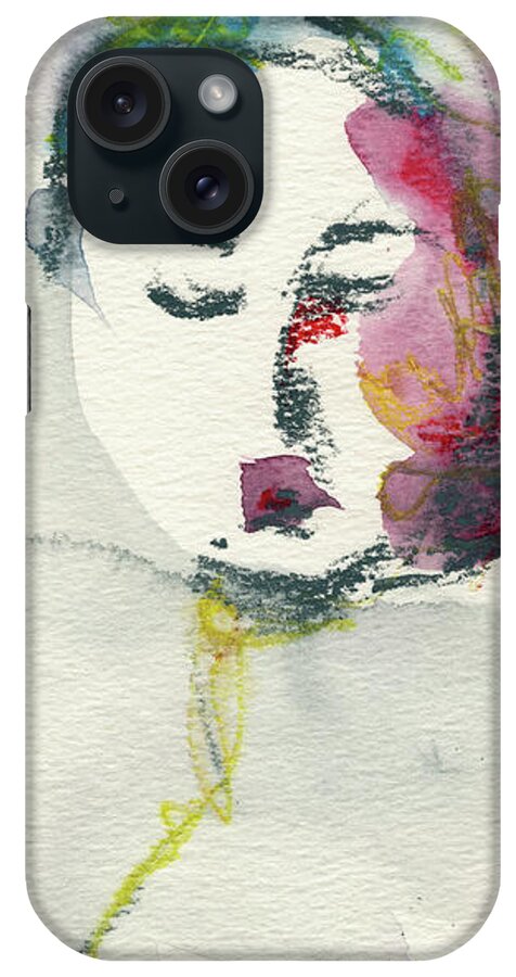 Watercolour Nude iPhone Case featuring the painting Studio Nude I by Roxanne Dyer