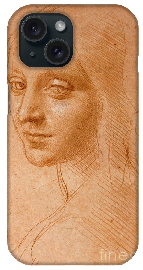 Da Vinci iPhone Case featuring the drawing Study for the Angel of the Virgin of the Rocks by Leonardo da Vinci