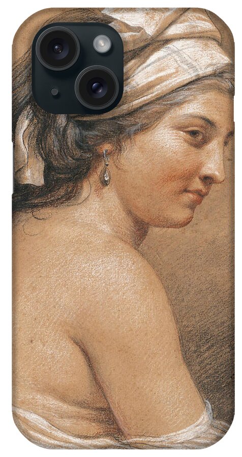 Adelaide Labille-guiard iPhone Case featuring the drawing Study of a Seated Woman Seen from Behind, Marie-Gabrielle Capet by Adelaide Labille-Guiard