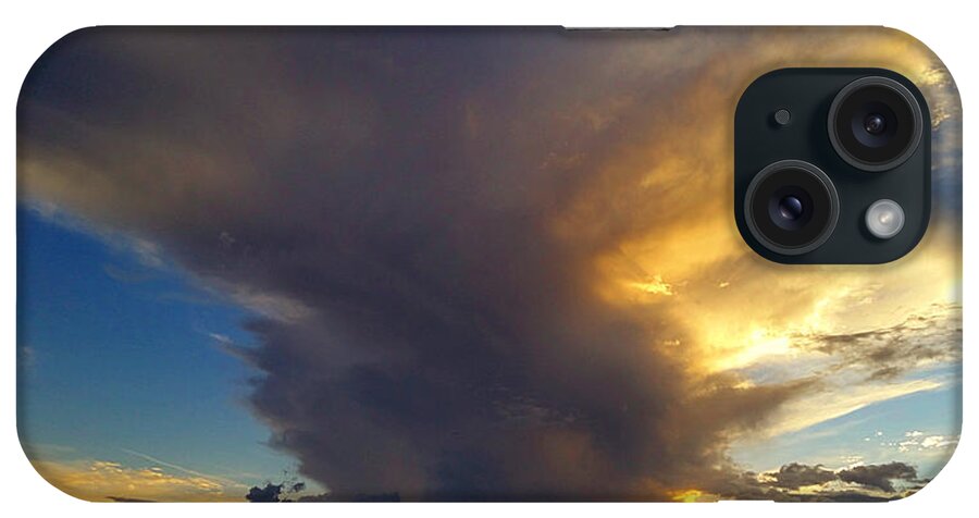 Weather iPhone Case featuring the photograph Stunning Sunmer Thunderstorm by Ally White
