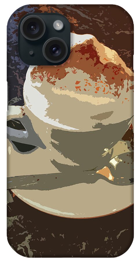 Coffee iPhone Case featuring the mixed media Stylized Coffee Art by Deborah League