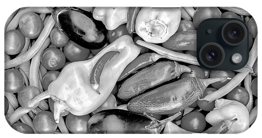 Pepper And Snap Bean Still Life Black And White Duvet Cover by Adam Jewell  - Fine Art America