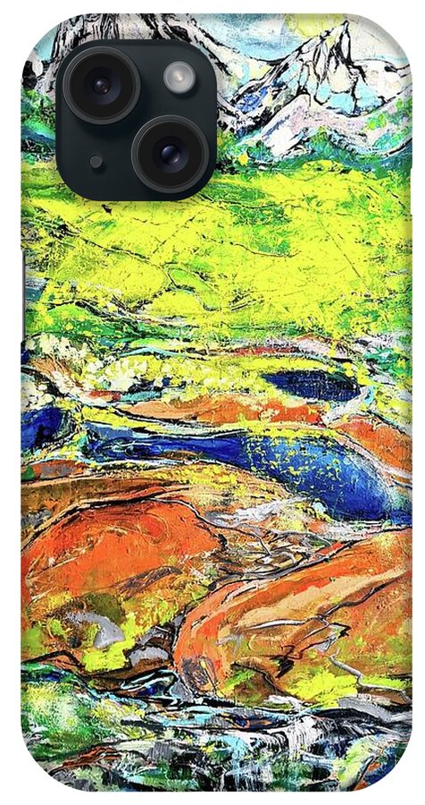 Abstract iPhone Case featuring the painting Summer Journey by Evelina Popilian
