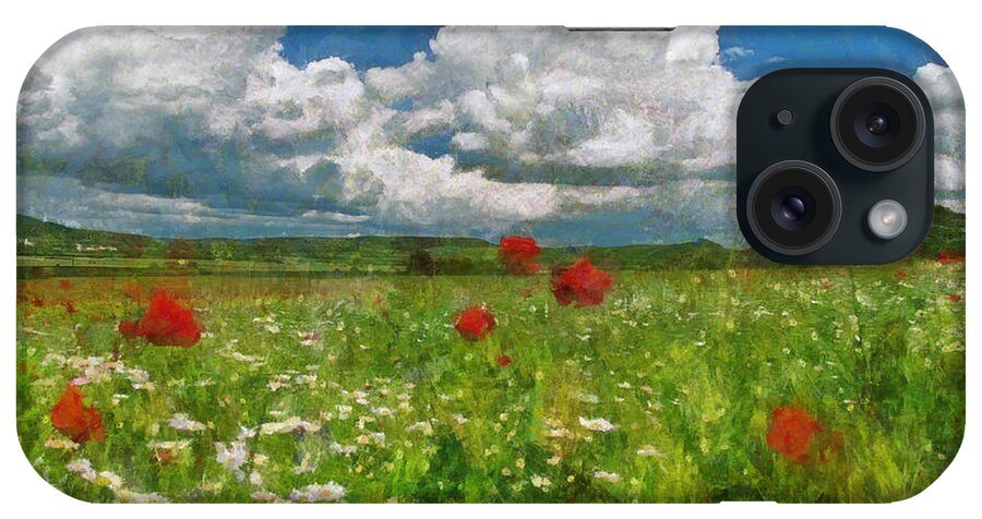 Landscape iPhone Case featuring the painting Summer landscape by Alexa Szlavics
