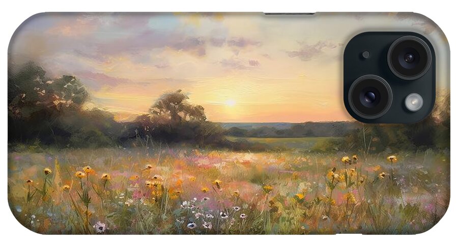 Summer Meadow iPhone Case featuring the painting Summer meadows 2 by Lilia S