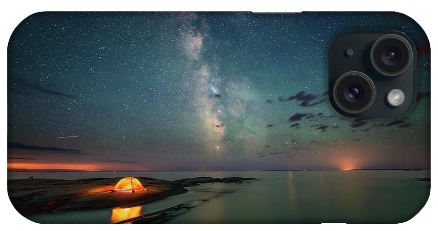 Lake Huron iPhone Case featuring the photograph Summer midnight by Henry w Liu