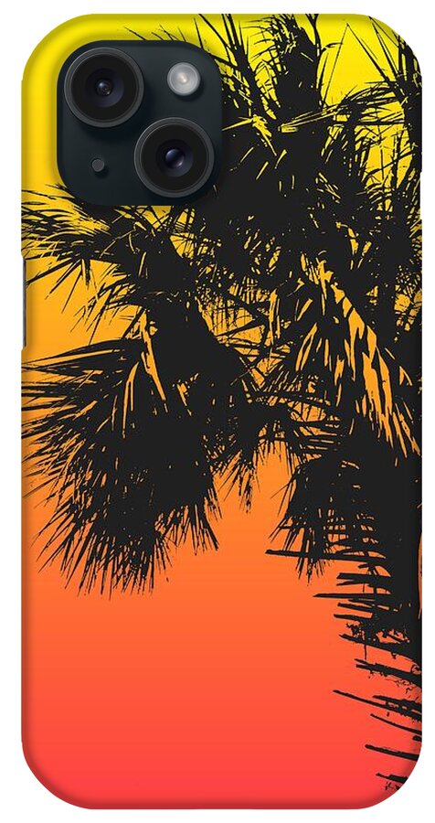 Palm Trees Pop Art Colors iPhone Case featuring the digital art Summer Palms Pop Art Retro by Dan Sproul