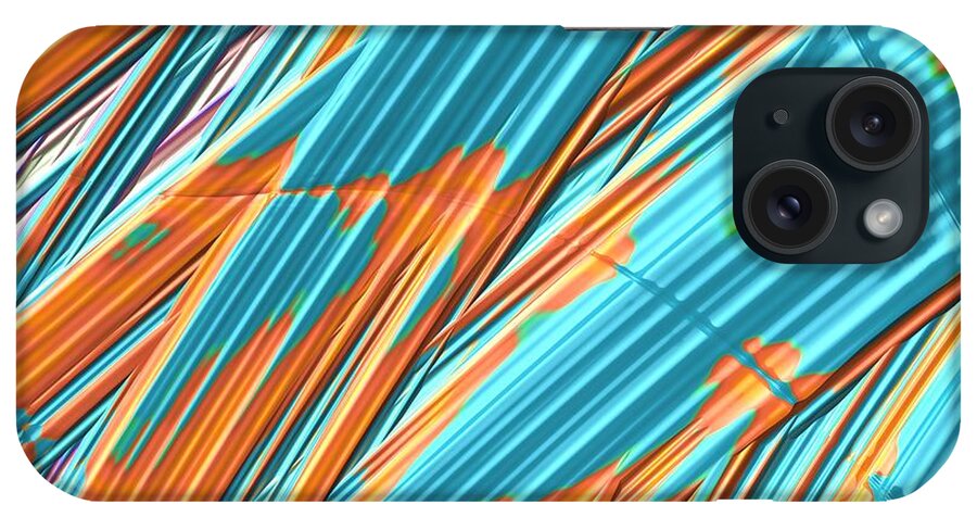 Turquoise iPhone Case featuring the digital art Summertime Contemporary Abstract blue and orange by Bonnie Bruno