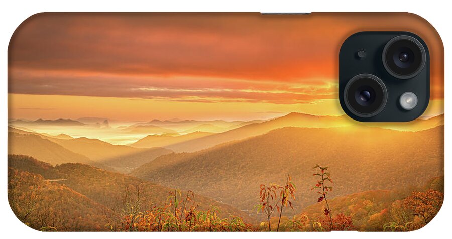 Maggie Valley iPhone Case featuring the photograph Sun Peeking Over The Mountains by Jordan Hill
