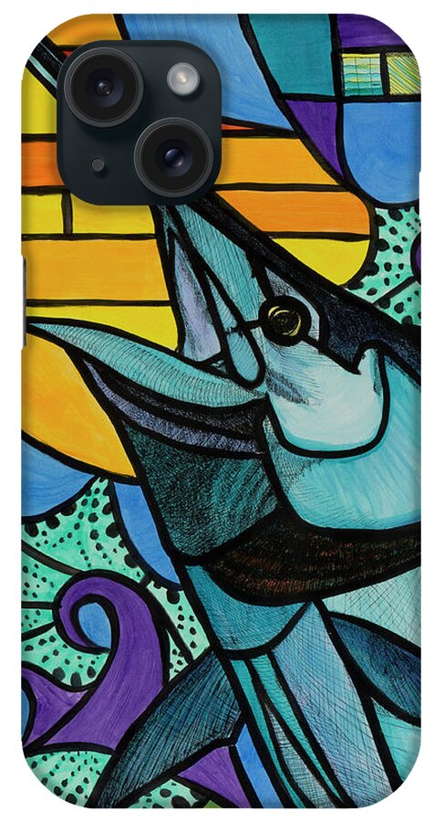 Marlin iPhone Case featuring the painting Sunday Morning Marlin by Steve Shaw