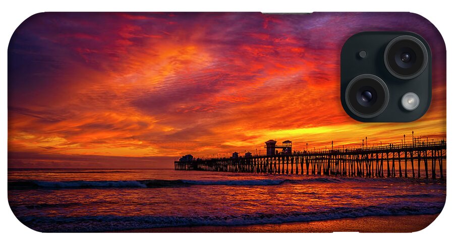 Sunset iPhone Case featuring the photograph Sunday Sunset at Oceanside Pier by Rich Cruse