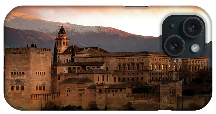 Alhambra Spain iPhone Case featuring the photograph Sundown Over the Alhambra by Rebecca Herranen