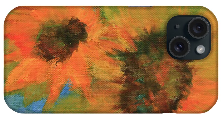 Sunflower iPhone Case featuring the painting Sunflower Love by Jeanette French